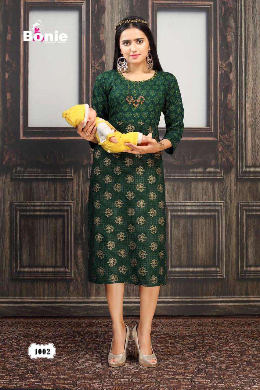 SNEH BY BONIE HEAVY RAYON FEEDING KURTI TOP CATALOG COLLECTION