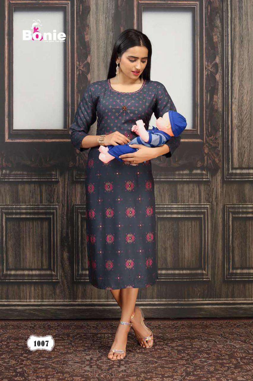 SNEH BY BONIE HEAVY RAYON FEEDING KURTI TOP CATALOG COLLECTION