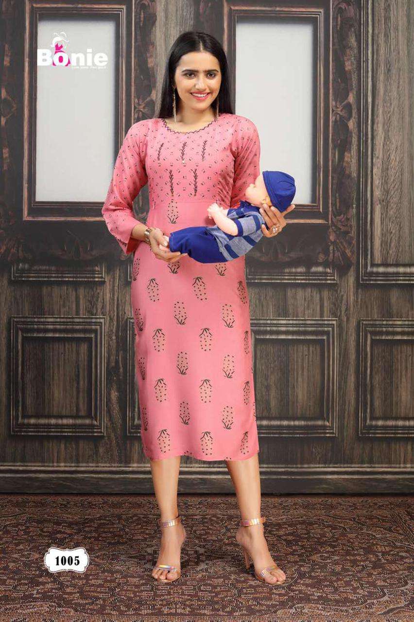 SNEH BY BONIE HEAVY RAYON FEEDING KURTI TOP CATALOG COLLECTION