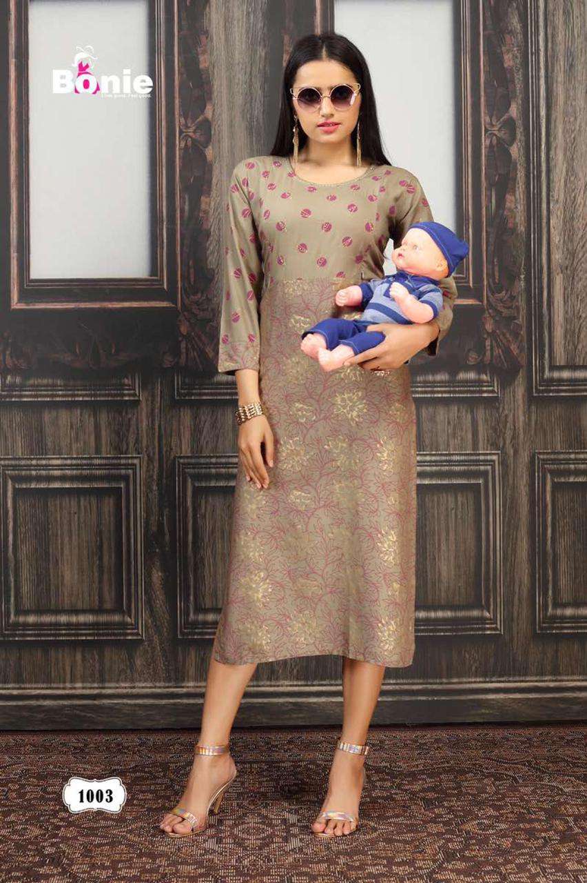 SNEH BY BONIE HEAVY RAYON FEEDING KURTI TOP CATALOG COLLECTION