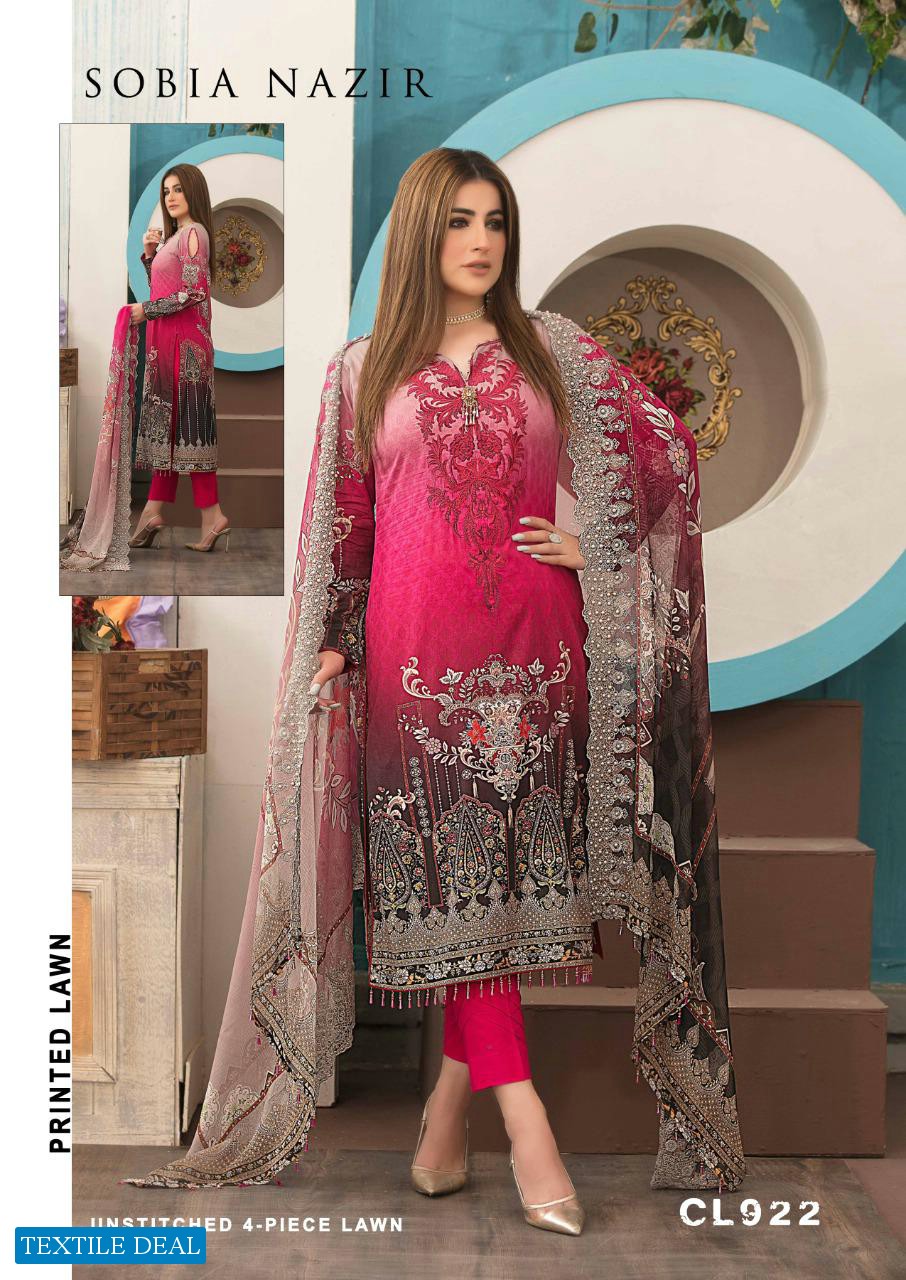 SOBIA NAZIR LUXURY ORIGINAL LAWN COTTON PRINTED PAKISTANI SUITS WHOLESALER