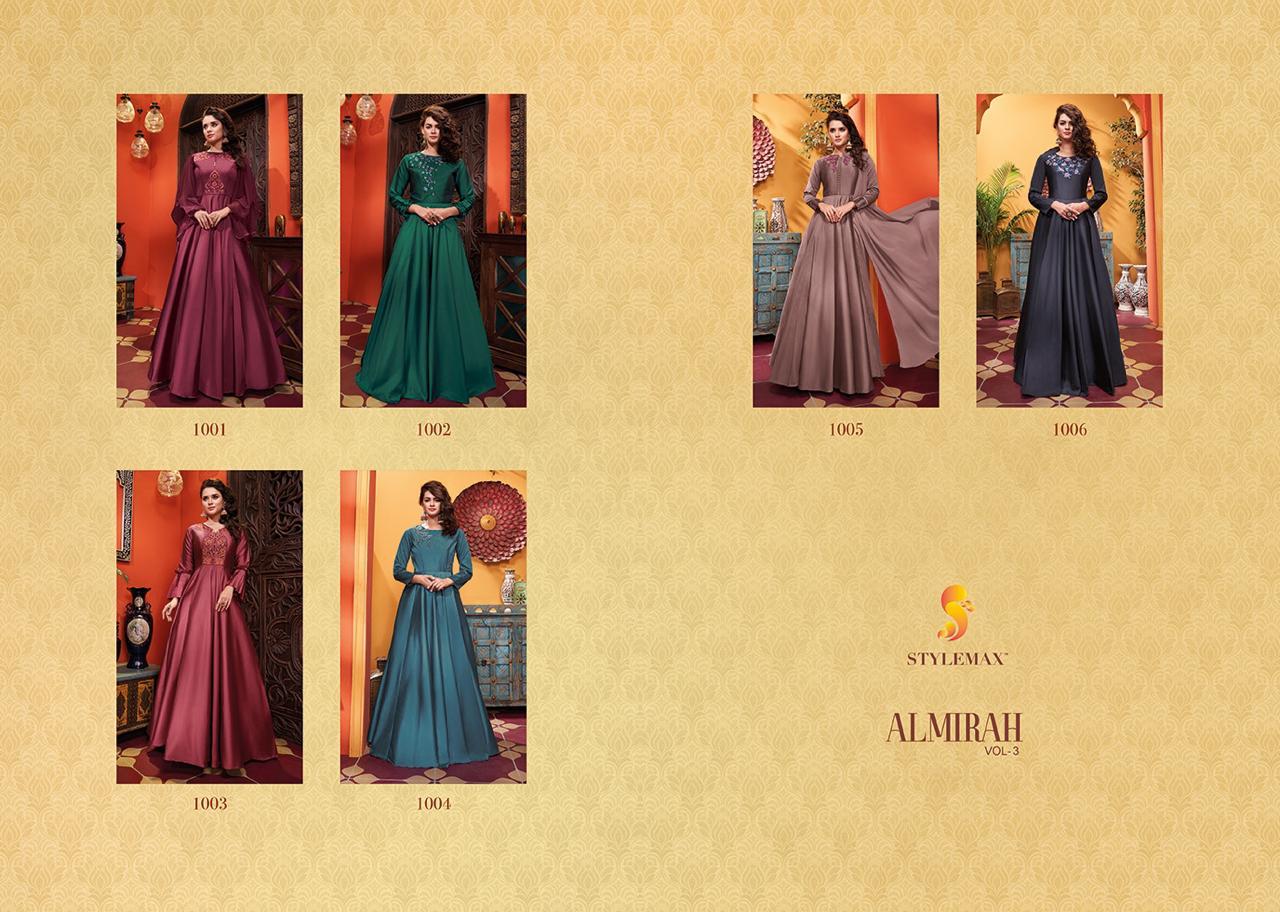 STYLEMAX ALMIRAH VOL 3 SOFT SILK READYMADE LONG GOWN STYLE KURTI ETHNIC COLLECTION