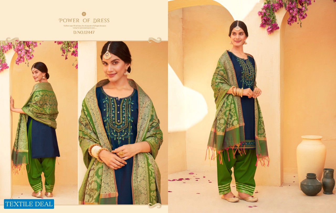 SUNHERI BY PATIALA VOL 4 BY KALAROOP READYMADE JAM SILK SALWAR KAMEEZ