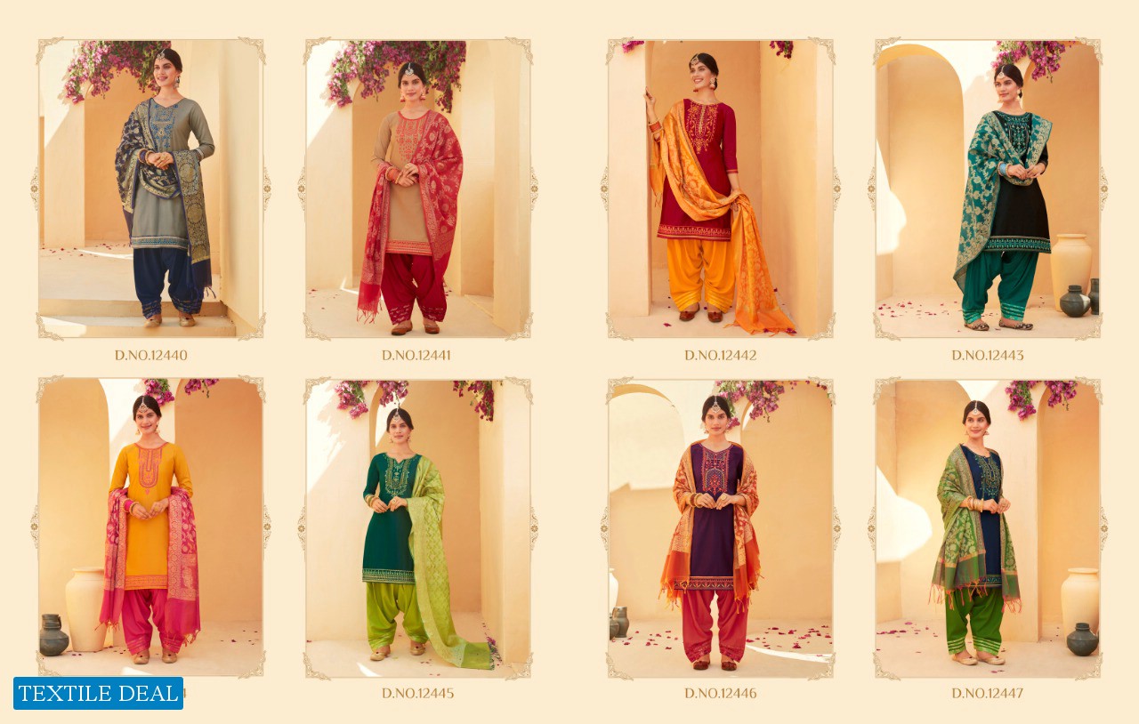 SUNHERI BY PATIALA VOL 4 BY KALAROOP READYMADE JAM SILK SALWAR KAMEEZ