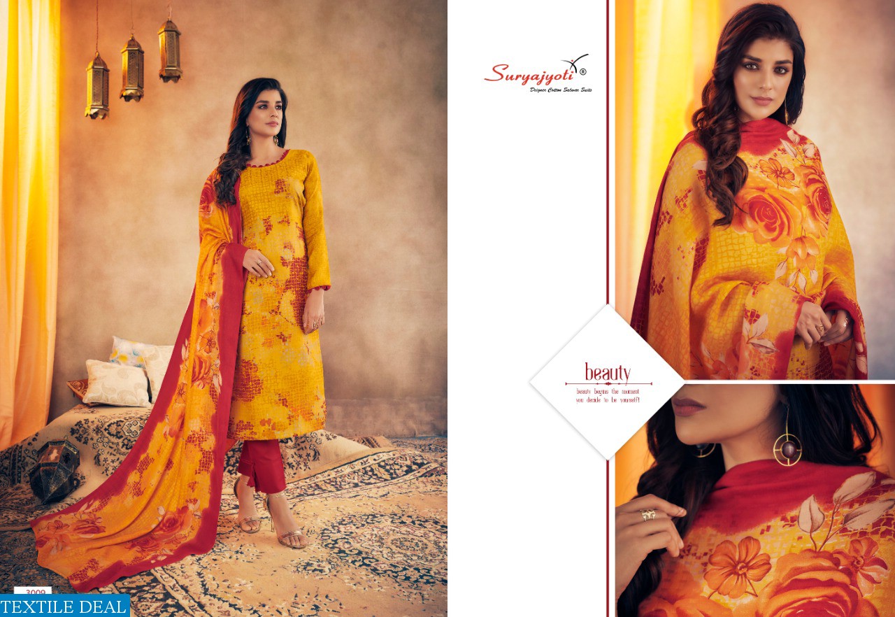 SURYAJYOTI GURLEEN VOL 3 PASHMINA DRESS MATERIALS WINTER WEAR COLLECTION