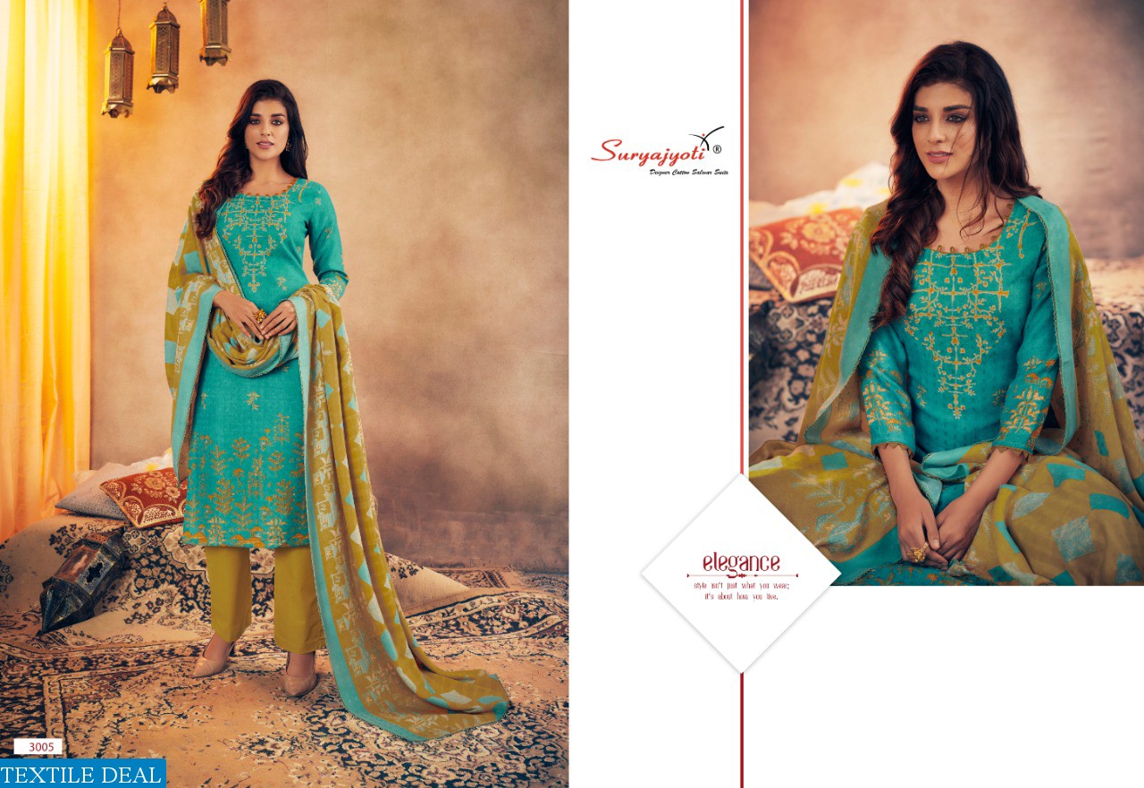 SURYAJYOTI GURLEEN VOL 3 PASHMINA DRESS MATERIALS WINTER WEAR COLLECTION