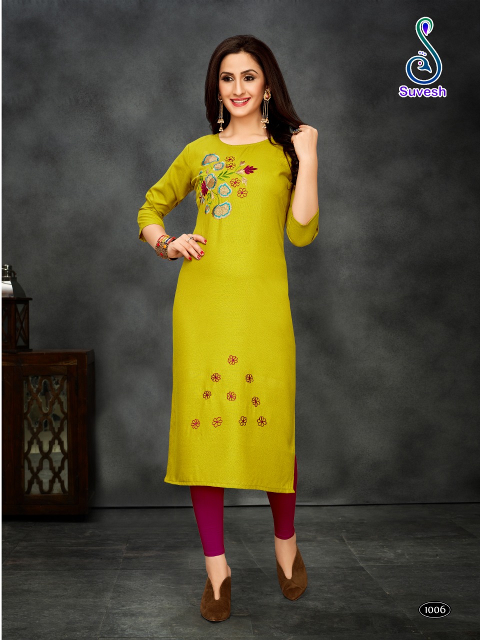 SUVESH PRESENT S10 COTTON EMBROIDERY FORMAL WEAR KURTI COLLECTION