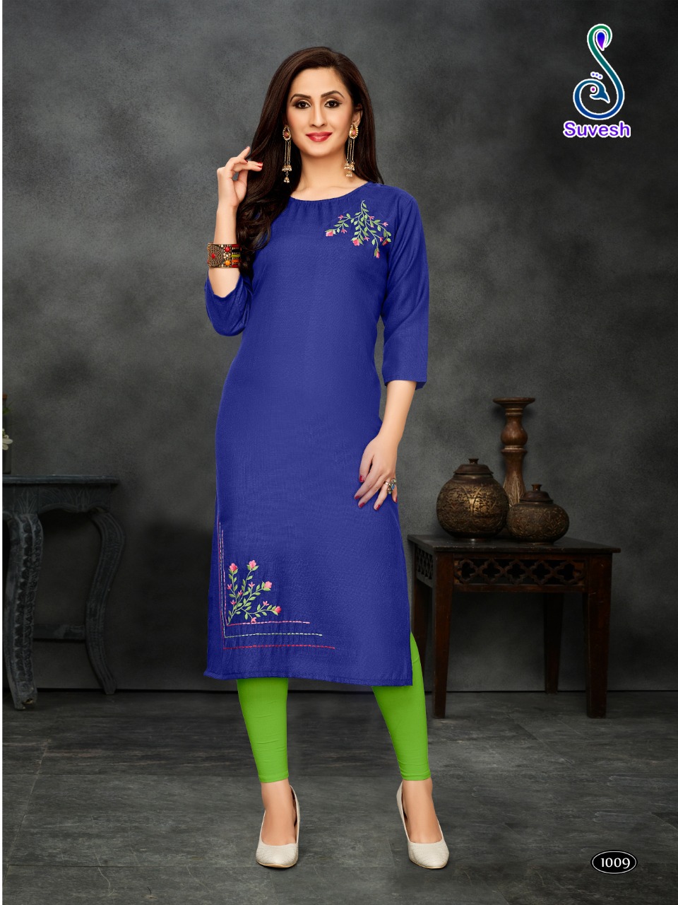 SUVESH PRESENT S10 COTTON EMBROIDERY FORMAL WEAR KURTI COLLECTION