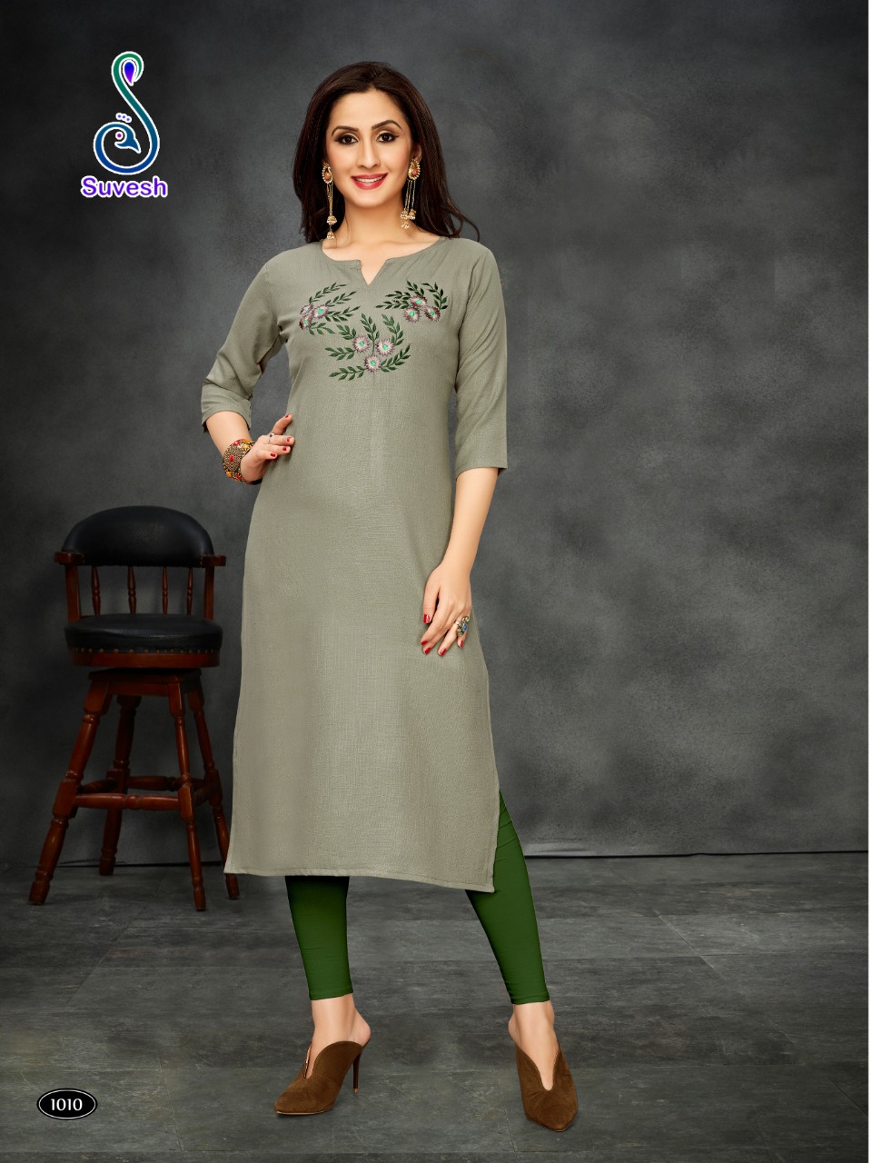 SUVESH PRESENT S10 COTTON EMBROIDERY FORMAL WEAR KURTI COLLECTION