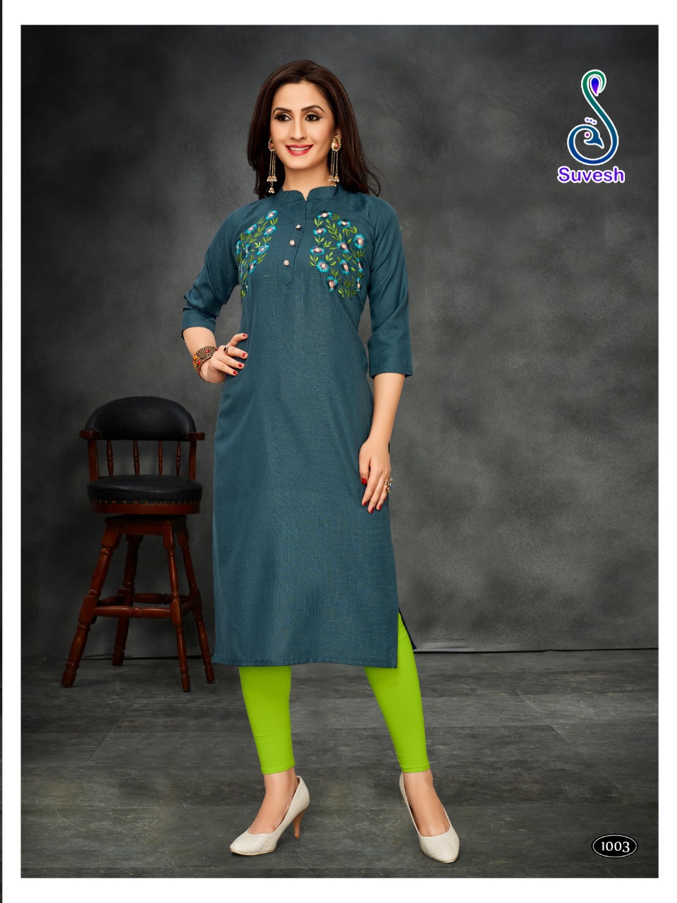 SUVESH PRESENT S10 COTTON EMBROIDERY FORMAL WEAR KURTI COLLECTION