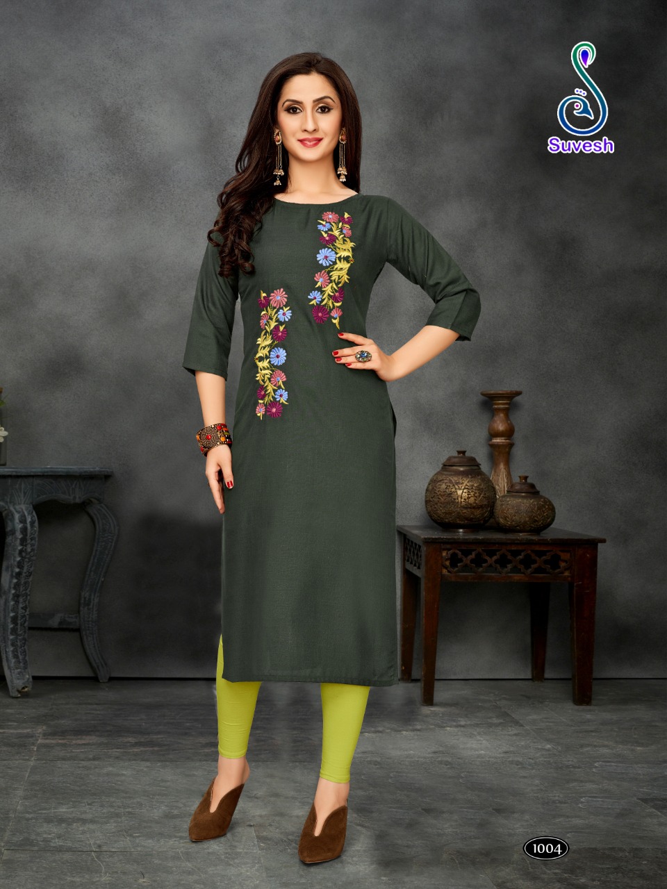 SUVESH PRESENT S10 COTTON EMBROIDERY FORMAL WEAR KURTI COLLECTION