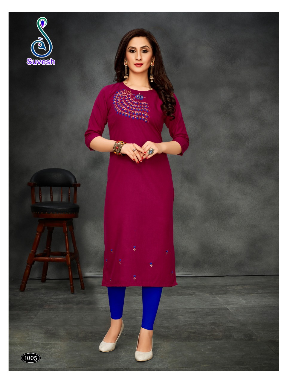 SUVESH PRESENT S10 COTTON EMBROIDERY FORMAL WEAR KURTI COLLECTION