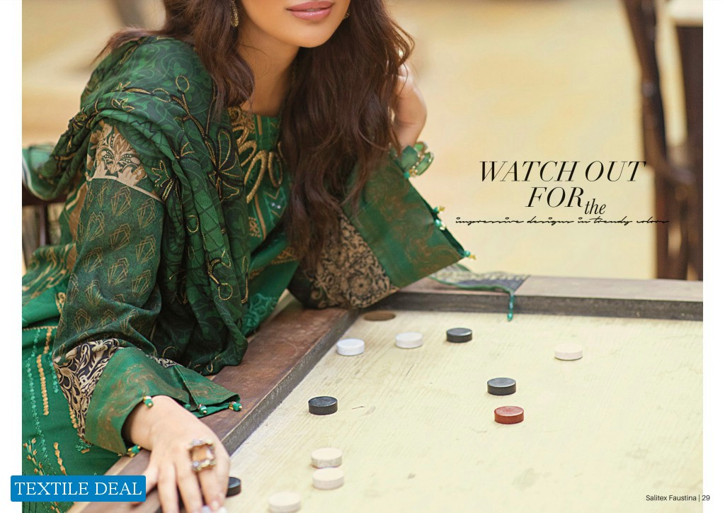 Salitex Faustina Lawn With Print Embroidery Dupatta