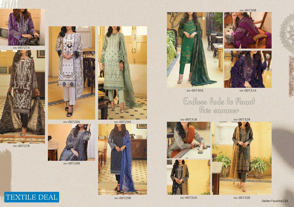 Salitex Faustina Lawn With Print Embroidery Dupatta