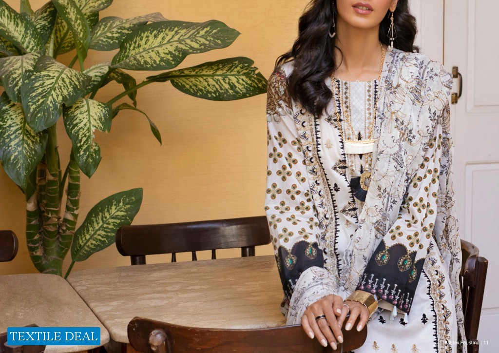 Salitex Faustina Lawn With Print Embroidery Dupatta