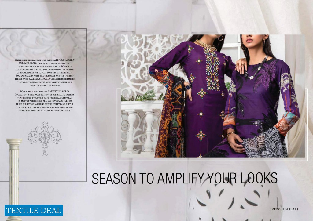 Salitex Silkoria Summer lawn Embroidered Collection 2020