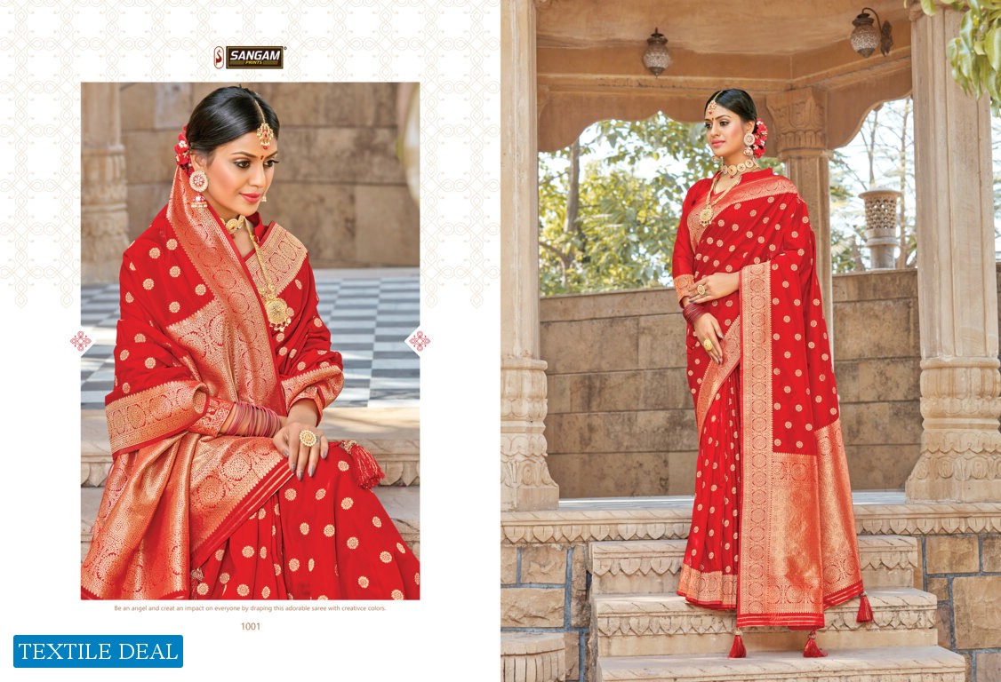 Sangam Red Rose Vol-2 Wholesale Pure Silk ethnic Sarees