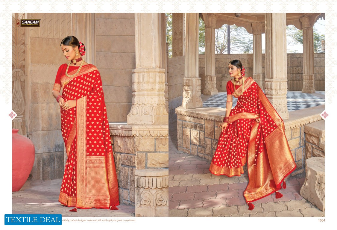 Sangam Red Rose Vol-2 Wholesale Pure Silk ethnic Sarees