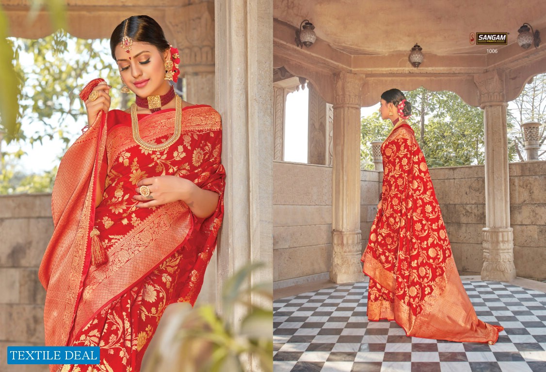 Sangam Red Rose Vol-2 Wholesale Pure Silk ethnic Sarees