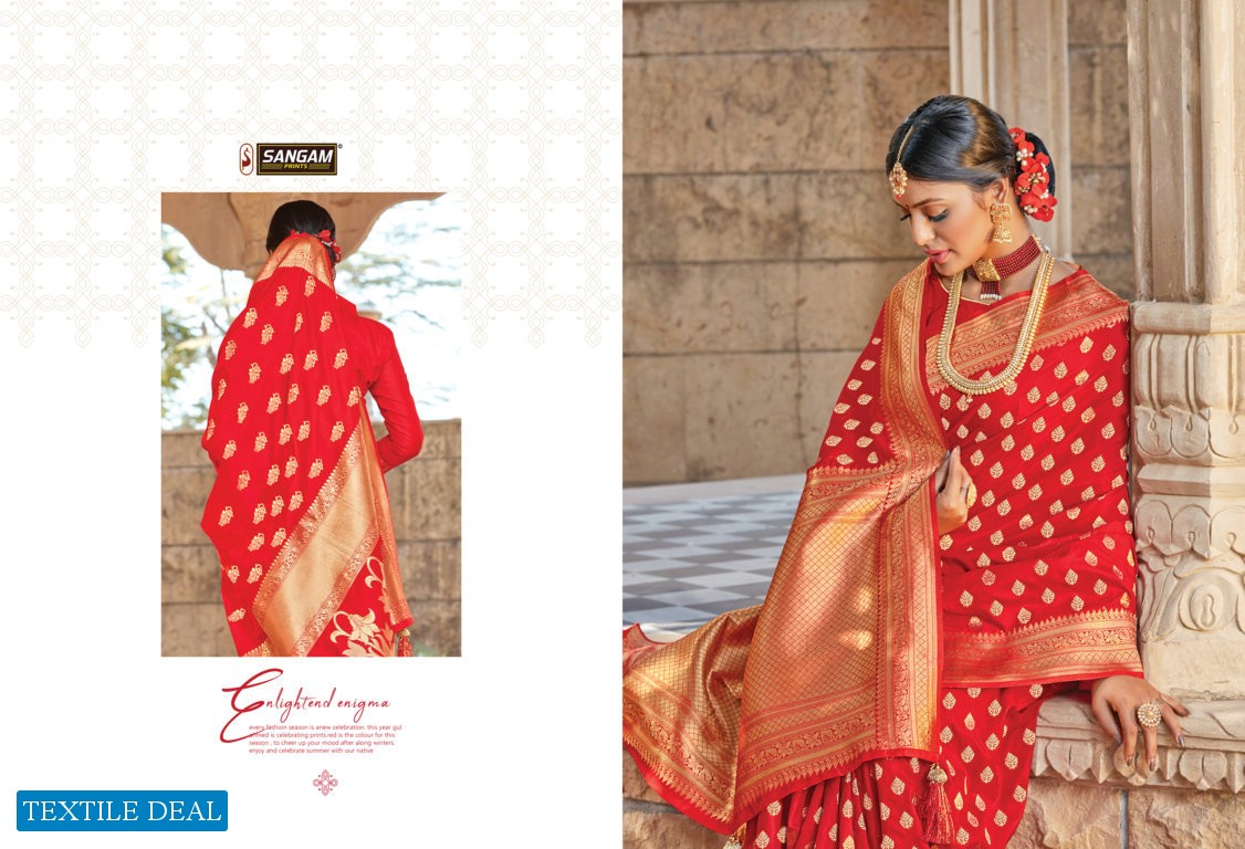 Sangam Red Rose Vol-2 Wholesale Pure Silk ethnic Sarees