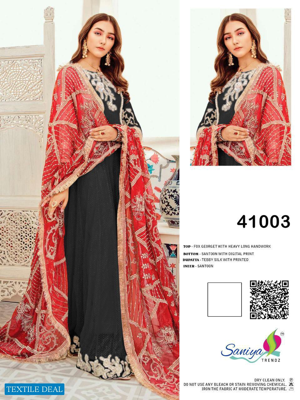 Saniya Trendz 41003 Colour Wholesale Designer Pakistani Dress