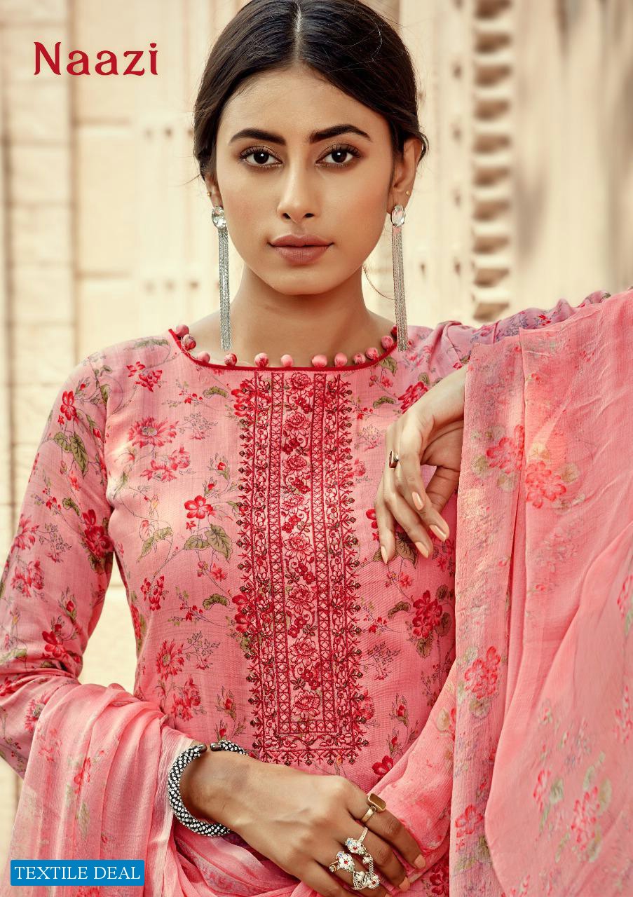 Sargam Naazi Wholesale Pure Zam Prints With Embroidery Suits