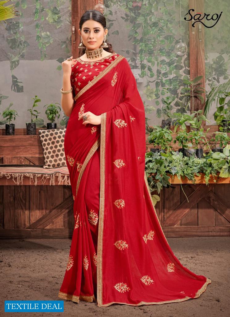 Saroj Rose Marry Wholesale Soft Vichitra Silk Ethnic Sarees
