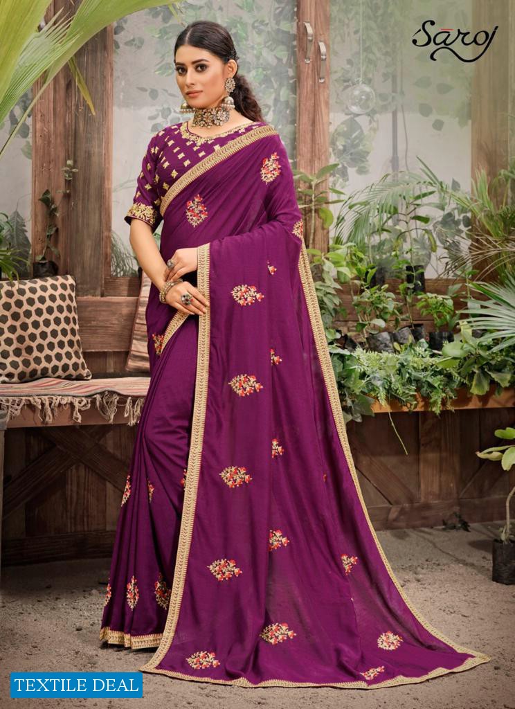 Saroj Rose Marry Wholesale Soft Vichitra Silk Ethnic Sarees