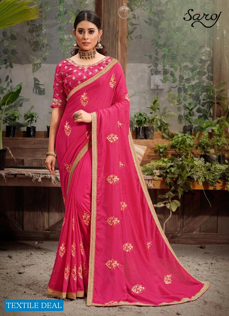 Saroj Rose Marry Wholesale Soft Vichitra Silk Ethnic Sarees