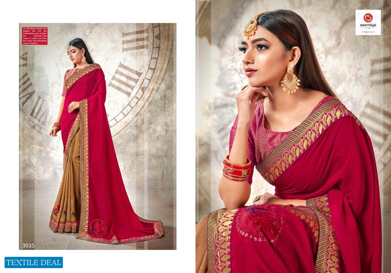 Seemaya Traditional Wholesale Pure Vichitra Silk Ethnic Sarees