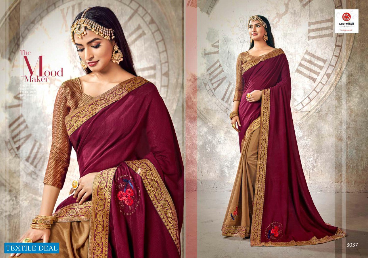 Seemaya Traditional Wholesale Pure Vichitra Silk Ethnic Sarees