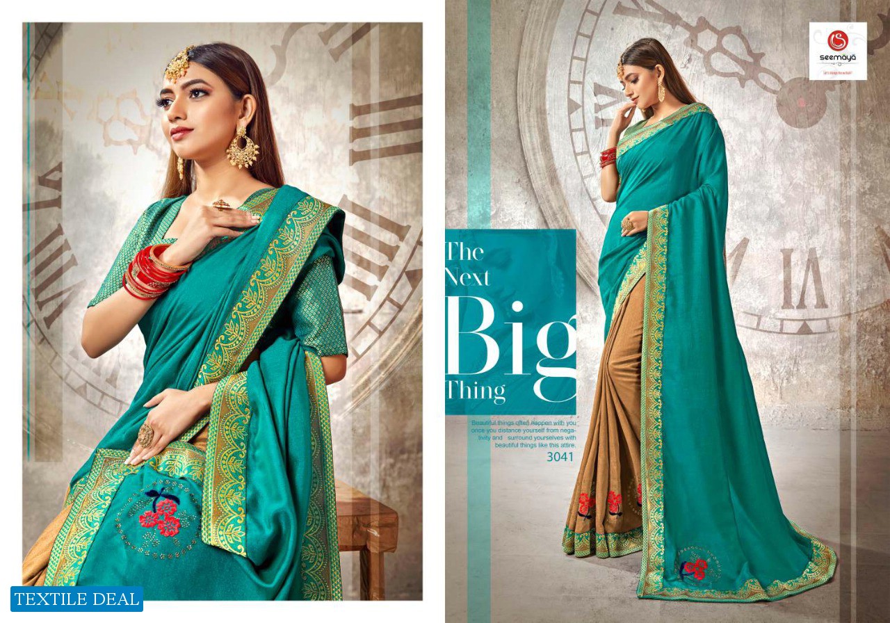 Seemaya Traditional Wholesale Pure Vichitra Silk Ethnic Sarees