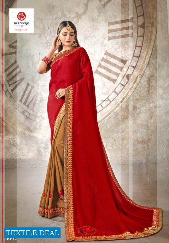 Seemaya Traditional Wholesale Pure Vichitra Silk Ethnic Sarees