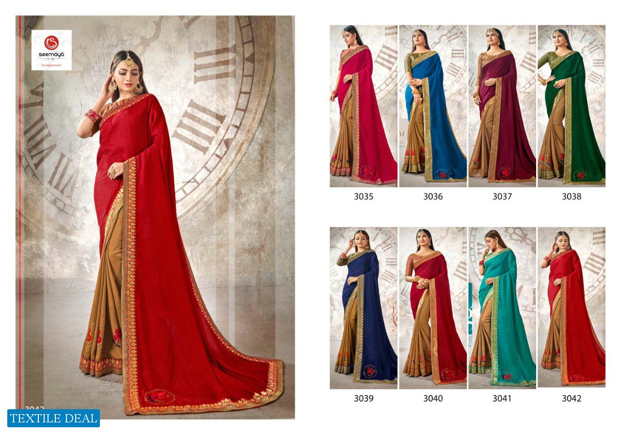 Seemaya Traditional Wholesale Pure Vichitra Silk Ethnic Sarees