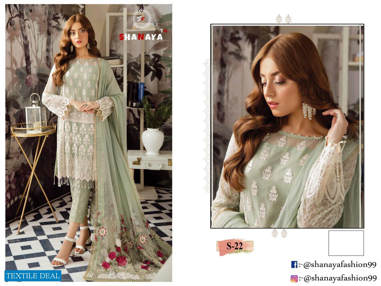 Shanaya Rose S-22 Wholesale Pakistani Dress Material
