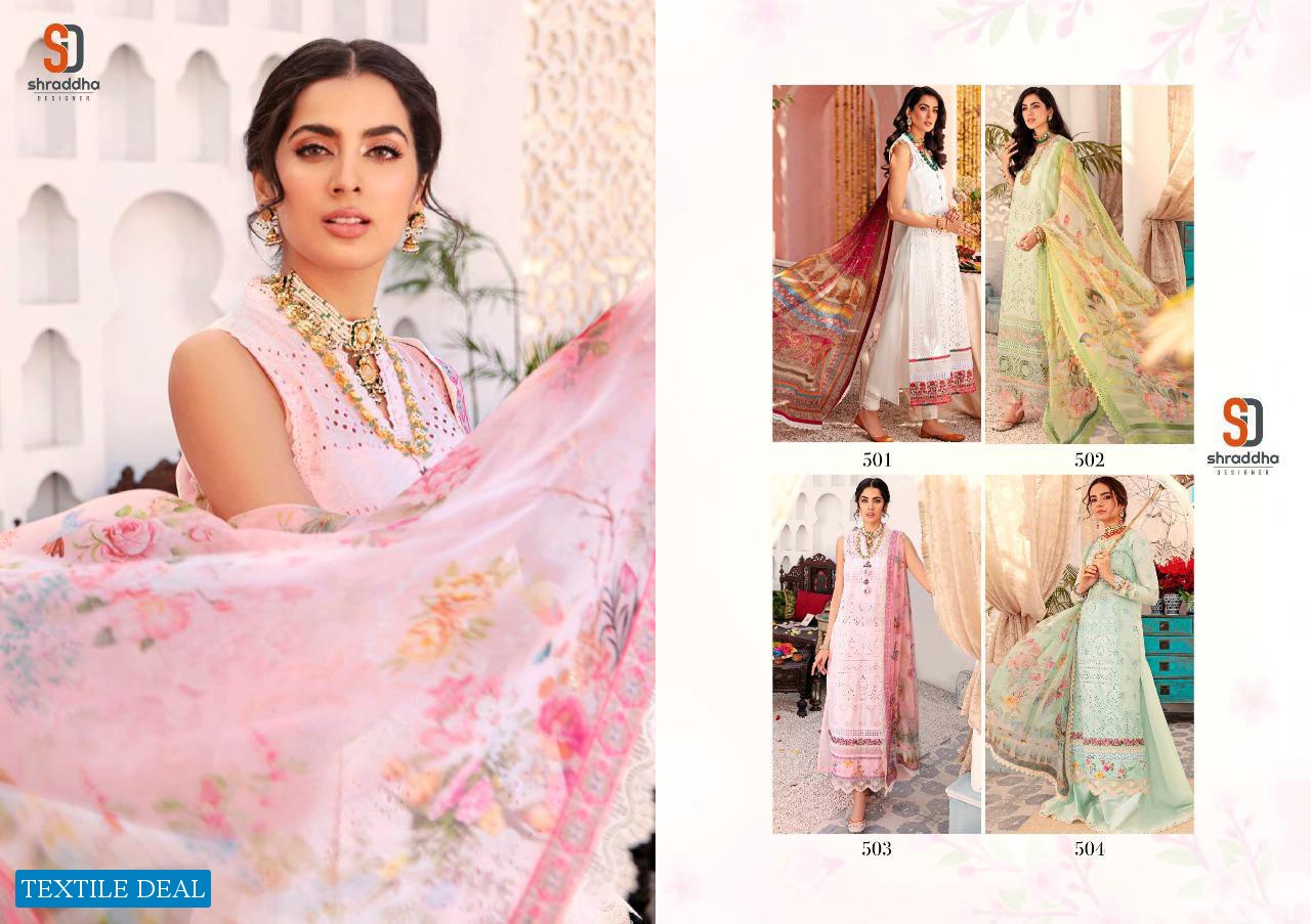 Sharaddha Noor Vol-5 Wholesale Pure Cambric Cotton Dress Material