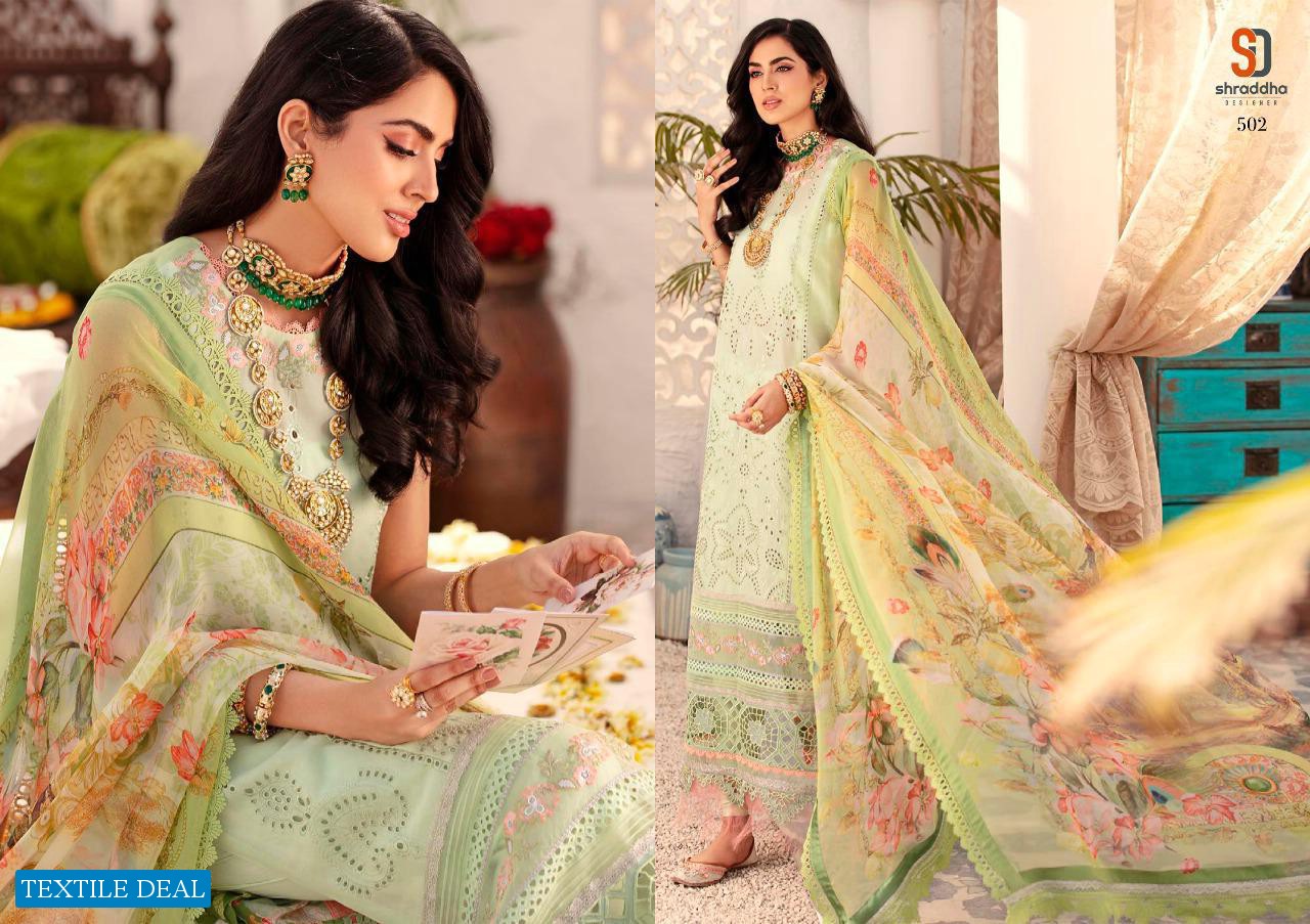 Sharaddha Noor Vol-5 Wholesale Pure Cambric Cotton Dress Material