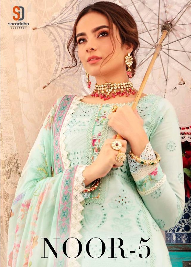 Sharaddha Noor Vol-5 Wholesale Pure Cambric Cotton Dress Material