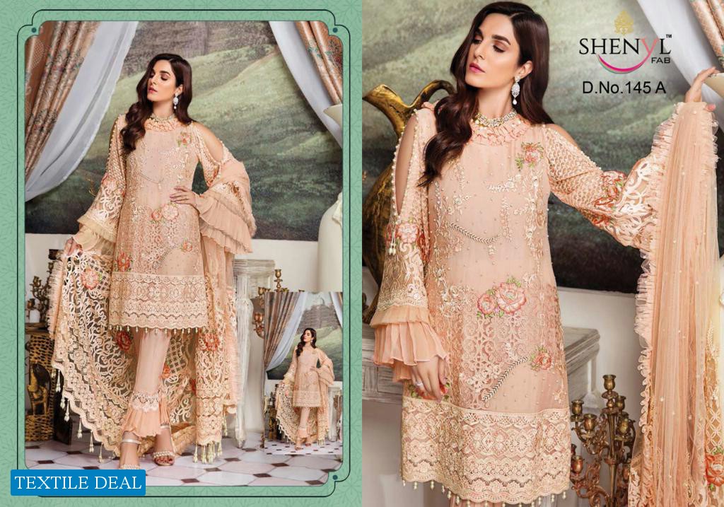 Shenyl Fab DN 145 Colour Wholesale pakistani Salwar Kameez