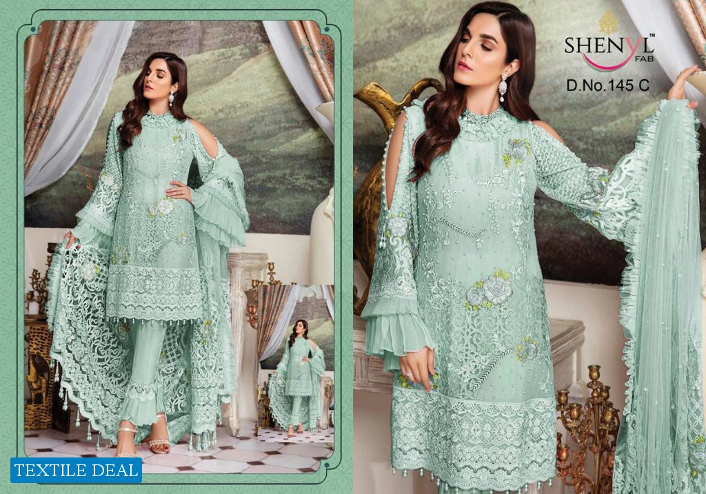 Shenyl Fab DN 145 Colour Wholesale pakistani Salwar Kameez