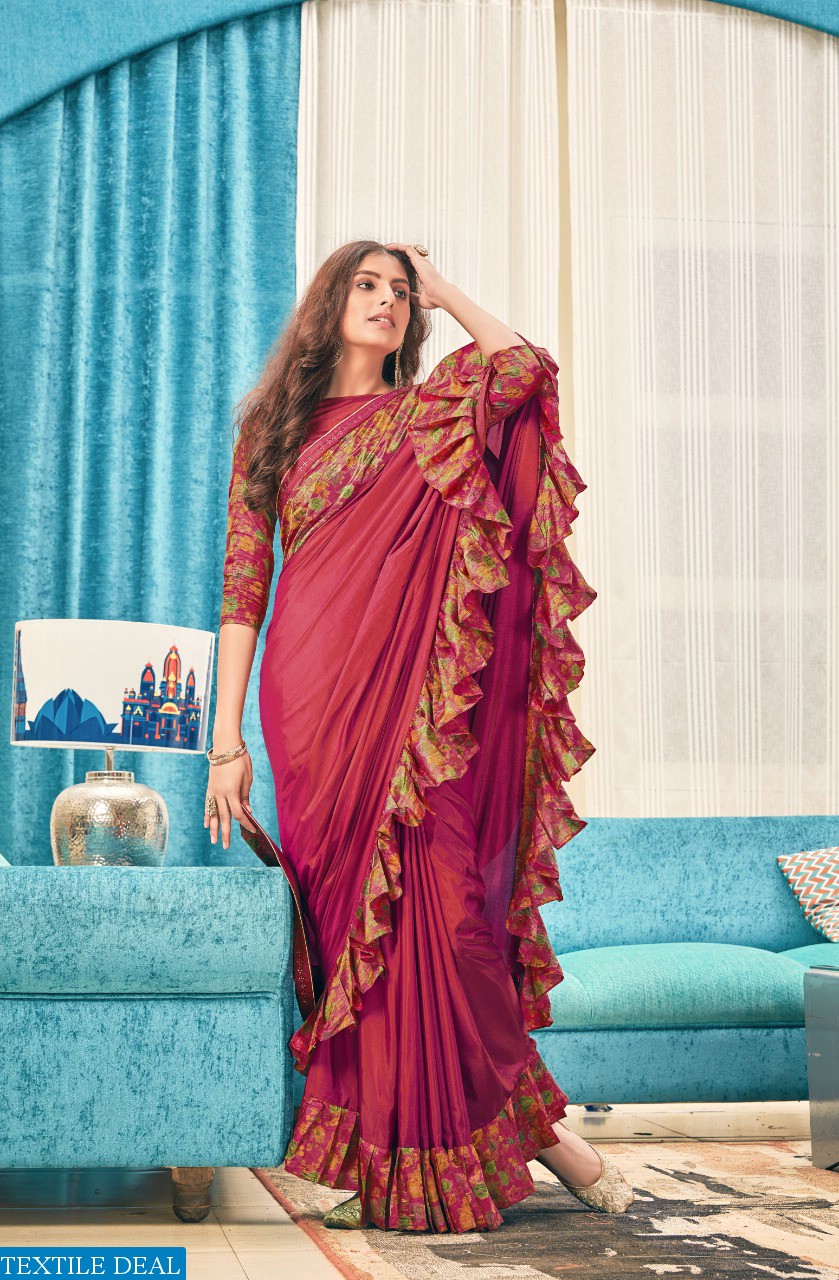 Shivangi Digital Svarouski Frill Wholesale Festive Sarees