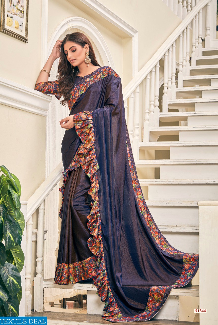 Shivangi Digital Svarouski Frill Wholesale Festive Sarees