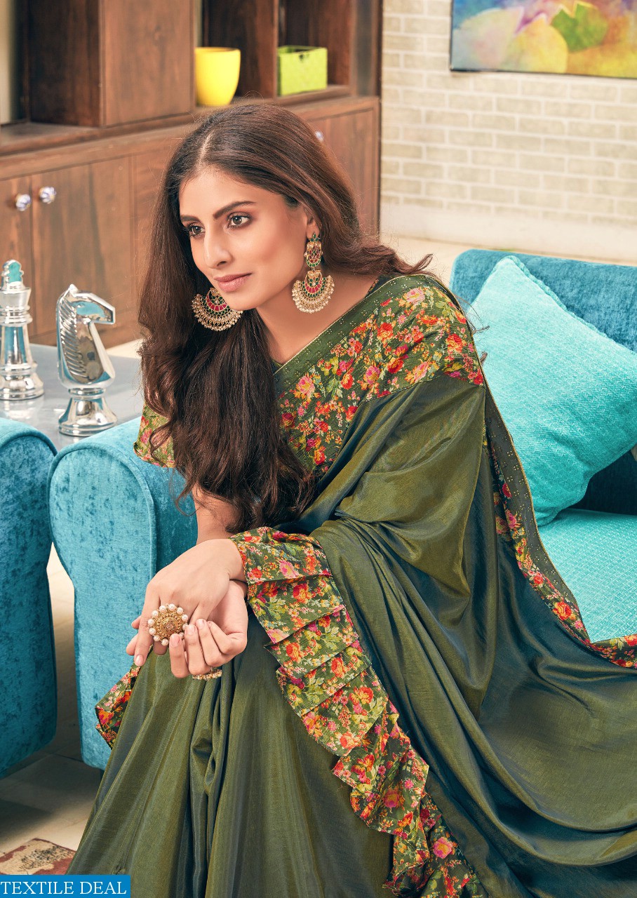 Shivangi Digital Svarouski Frill Wholesale Festive Sarees