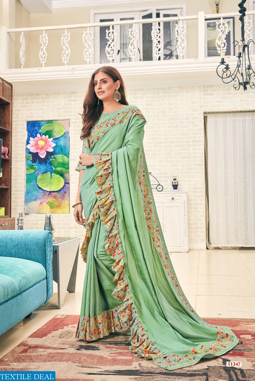 Shivangi Digital Svarouski Frill Wholesale Festive Sarees