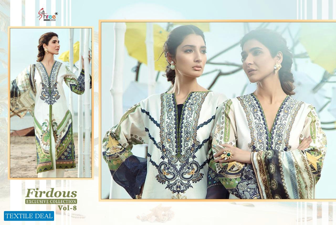 Shree Fab Firdous Exclusive Collection Vol-8 Wholesale Pakistani Concept Suits