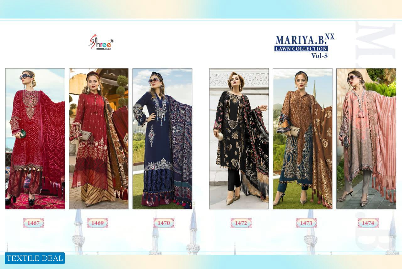 Shree Fab Maria B Lawn Collection Vol-5 Nx Wholesale Pakistani Salwar Suits