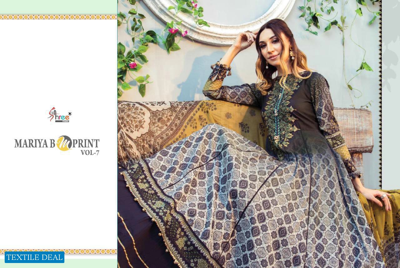 Shree Fab Mariya B M Print Vol-7 Wholesale Pure Cambric Pakistani Dress
