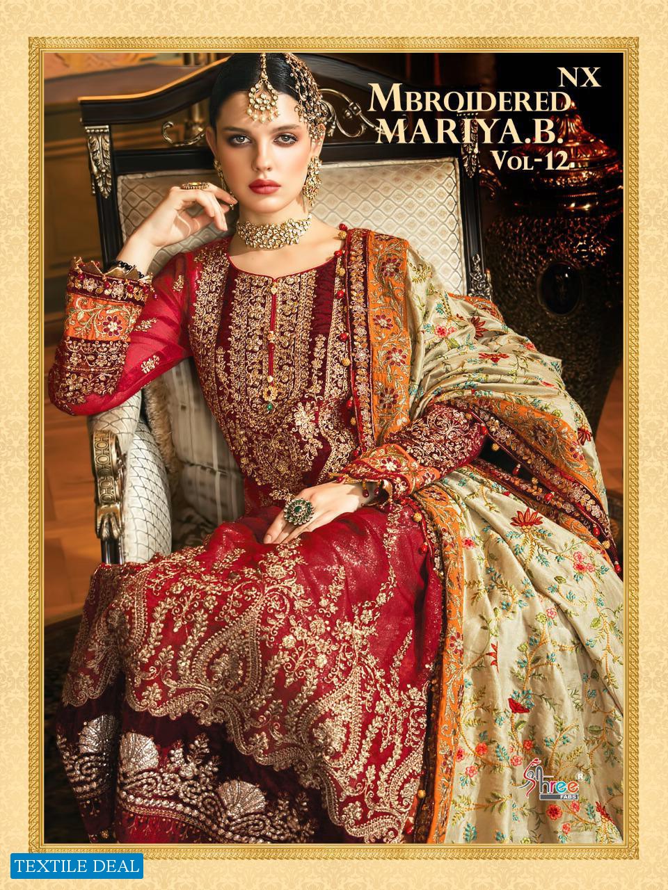 Shree Fab Mbroidered Mariya B Vol-12 Nx Wholesale Pakistani Concept Dress