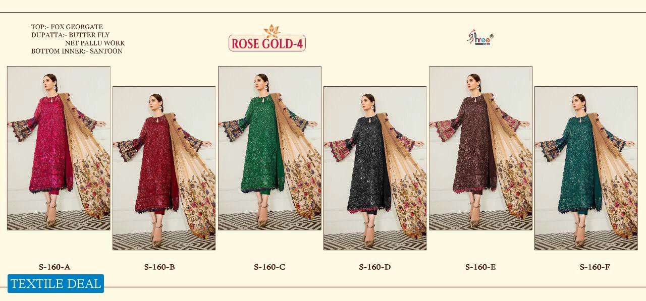 Shree Fab Rose Gold Vol-4 Wholesale Pakistani Concept Dress