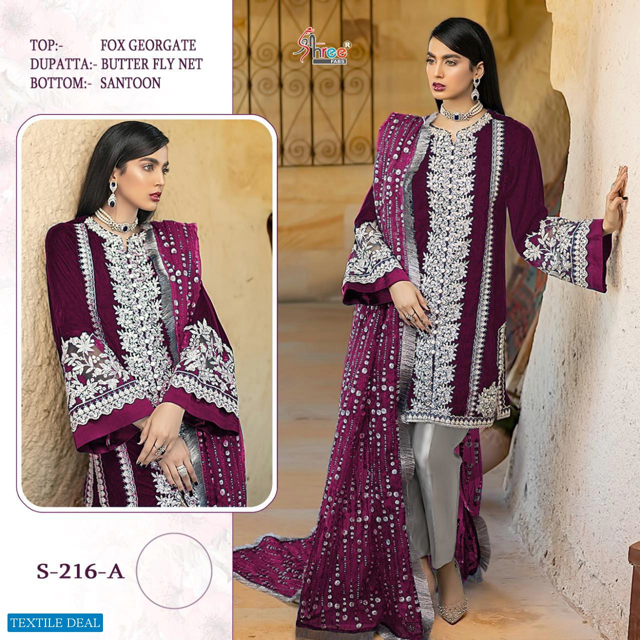 Shree Fab S-216 Colour Wholesale Pakistani Dress